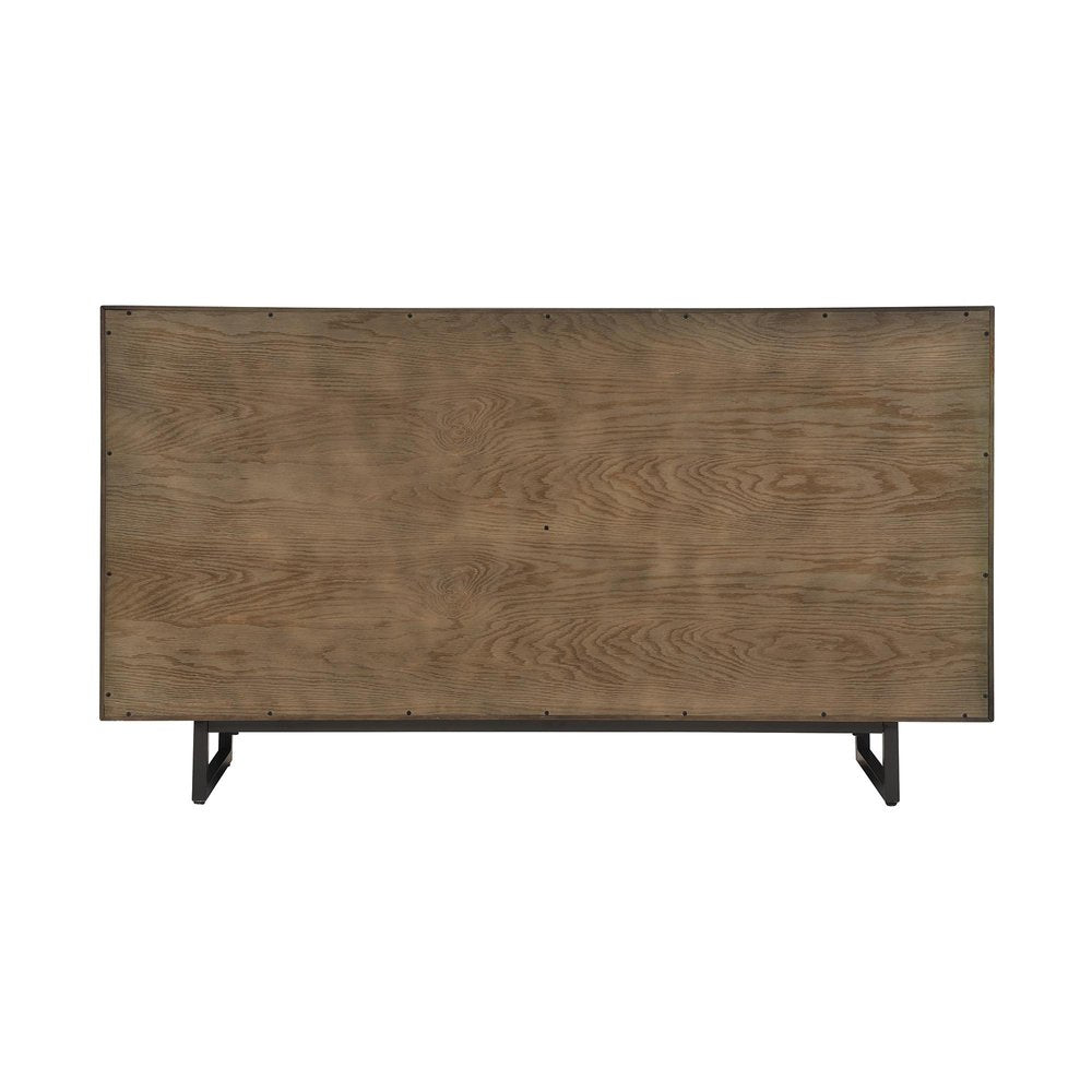Dark Brown Solid Wood Six Drawer Double Dresser - 60-inch