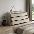 Gray Solid Wood Six Drawer Double Dresser - 63-inch