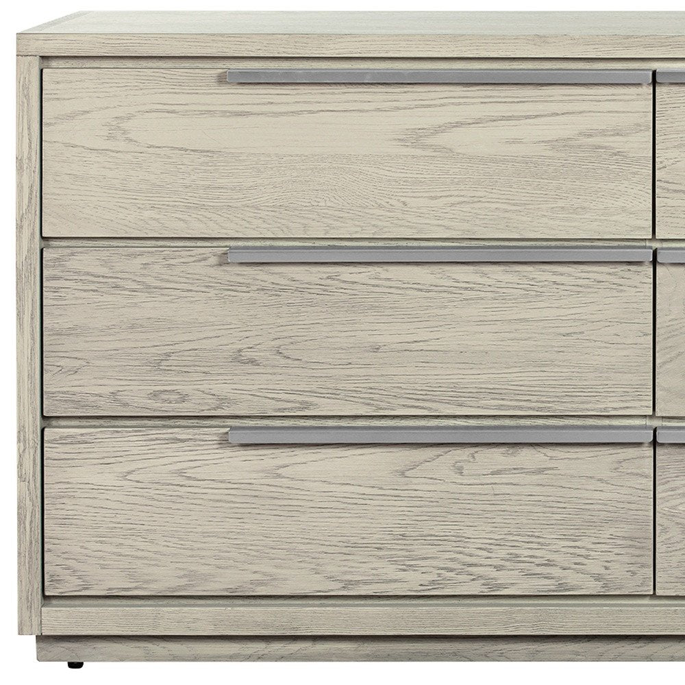 Gray Solid Wood Six Drawer Double Dresser - 63-inch