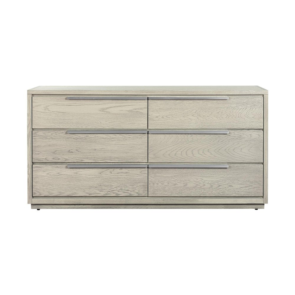 Gray Solid Wood Six Drawer Double Dresser - 63-inch
