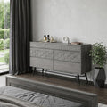Gray Solid Wood Six Drawer Double Dresser - 61-inch