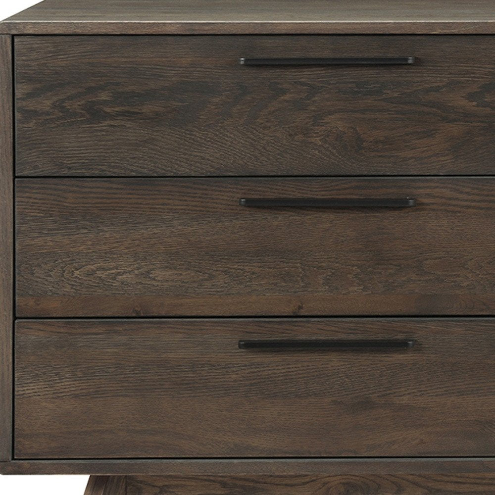 Dark Brown Solid Wood Six Drawer Double Dresser - 63-inch