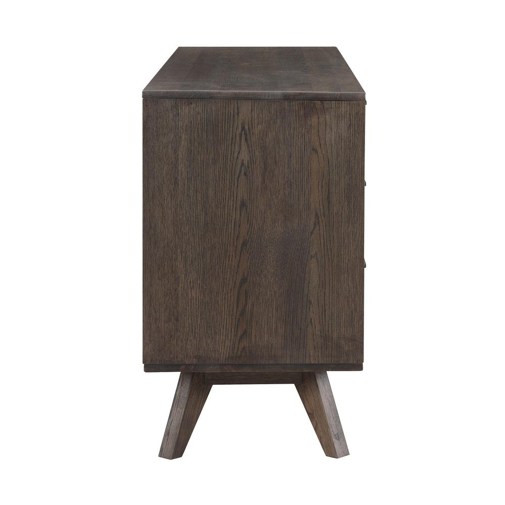 Dark Brown Solid Wood Six Drawer Double Dresser - 63-inch