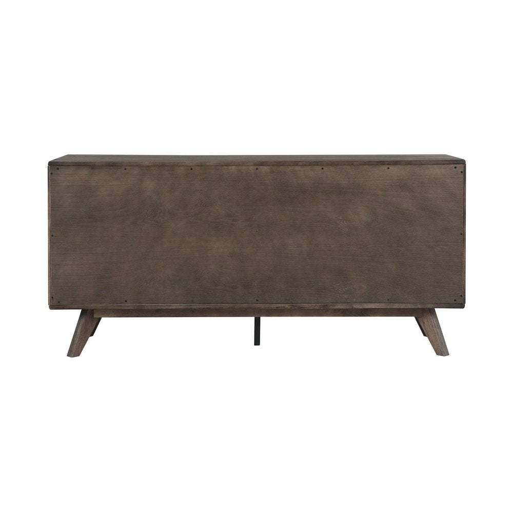 Dark Brown Solid Wood Six Drawer Double Dresser - 63-inch
