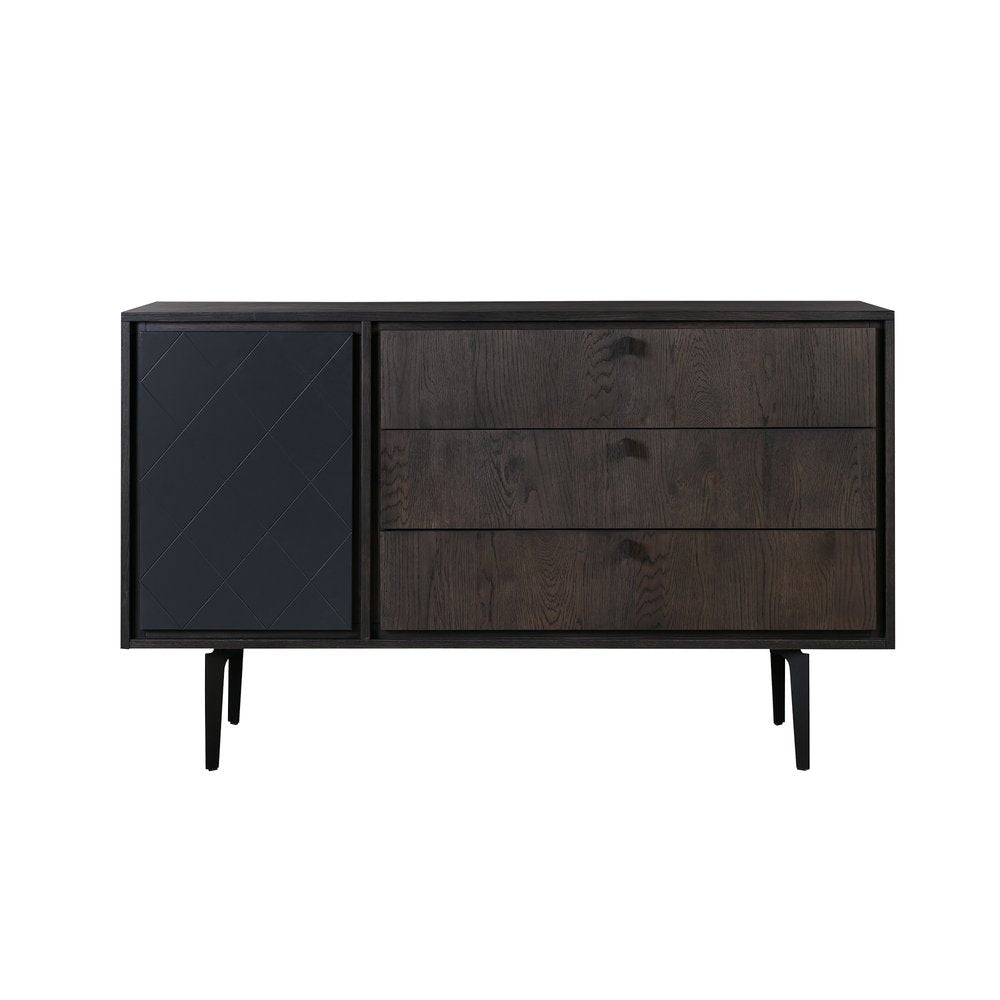 Gray Solid Wood Three Drawer Dresser - 63-inch
