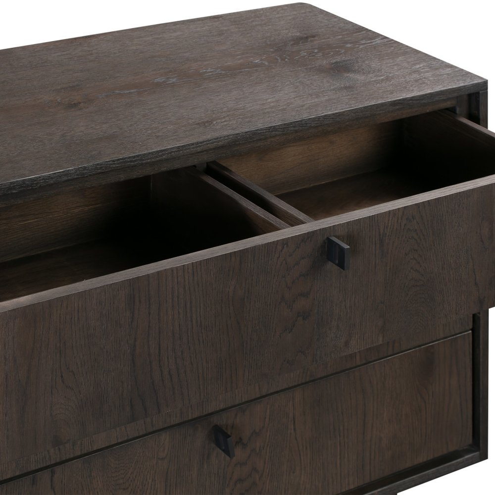 Gray Solid Wood Three Drawer Dresser - 63-inch