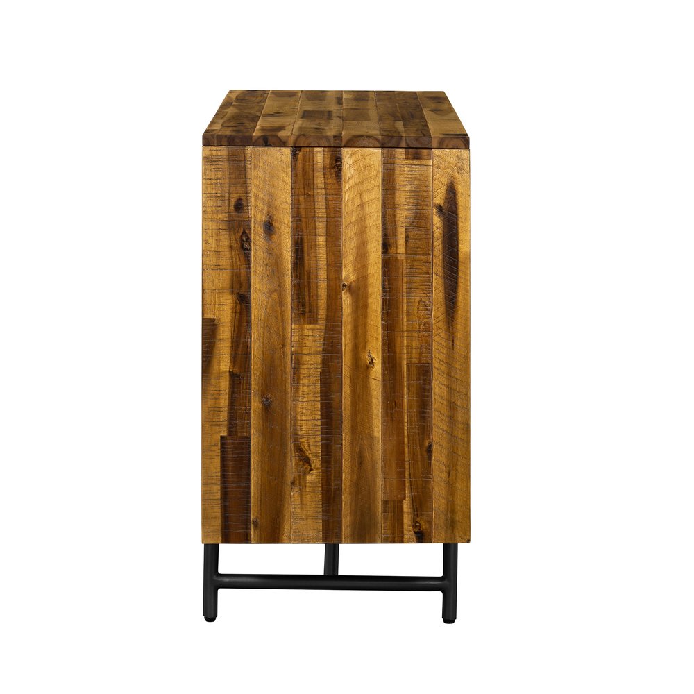 Brown and Black Solid Wood Six Drawer Double Dresser - 57-inch