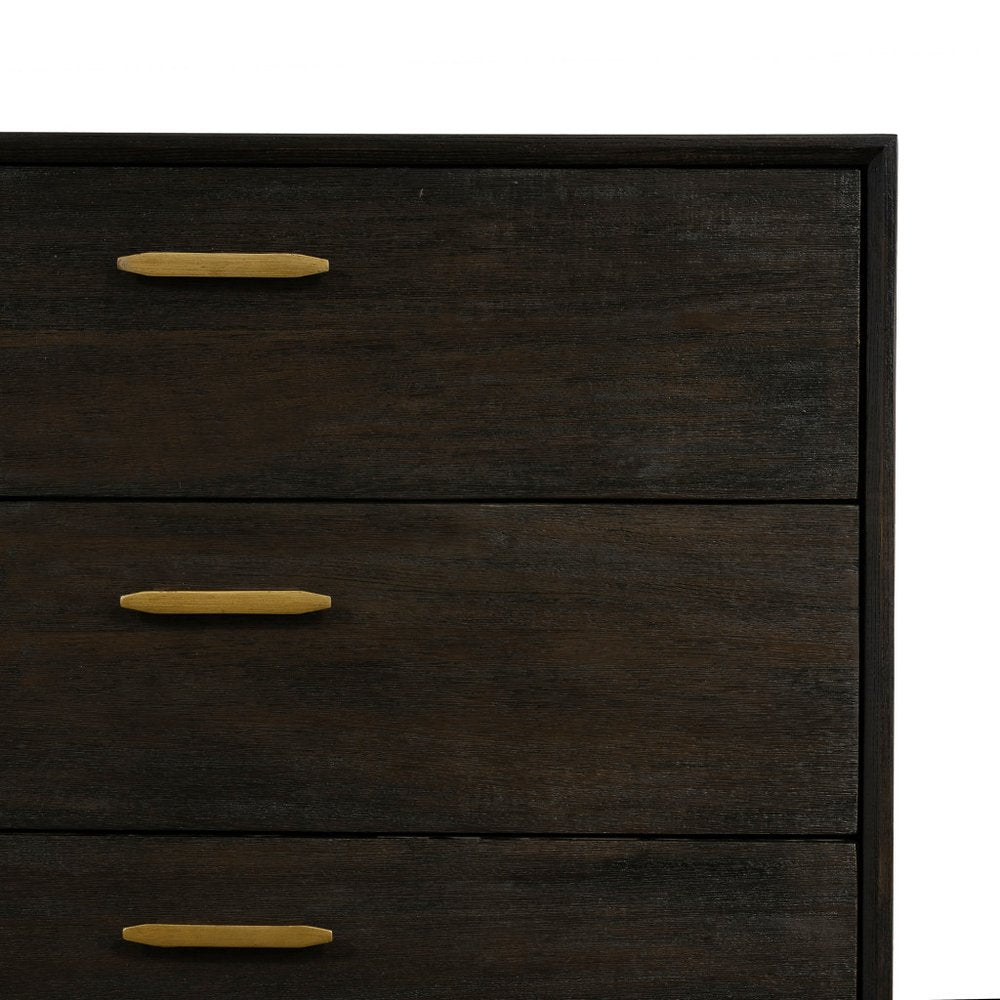 Brown Solid Wood Six Drawer Dresser - 63-inch