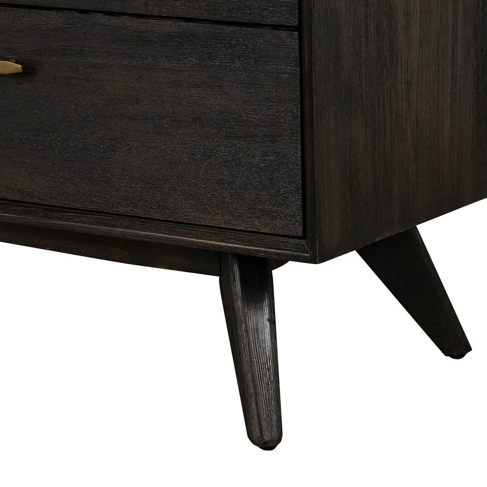 Brown Solid Wood Six Drawer Dresser - 63-inch