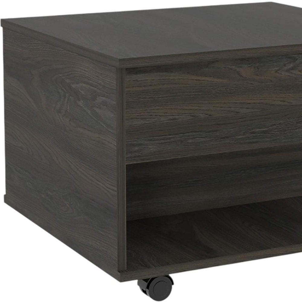 Set of Two Espresso and Black Wood Wheel Furniture Set