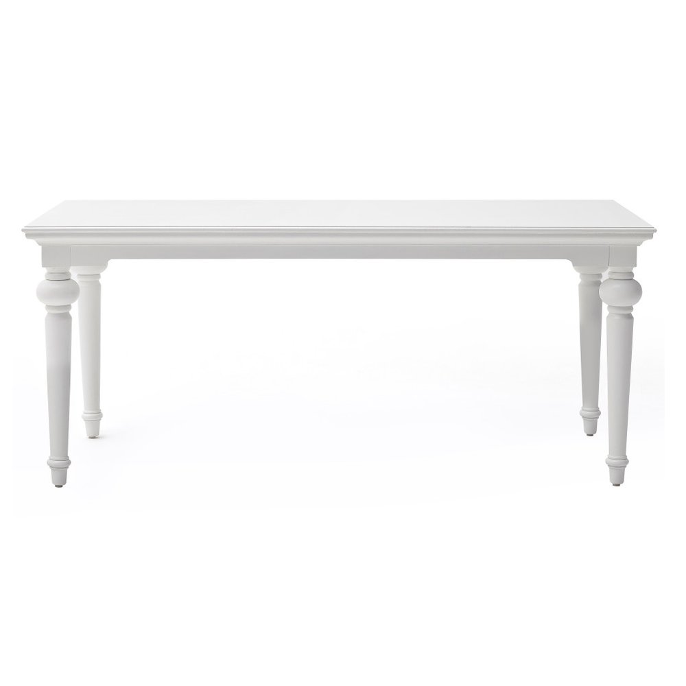 White Solid Wood Dining Table - 71-inch