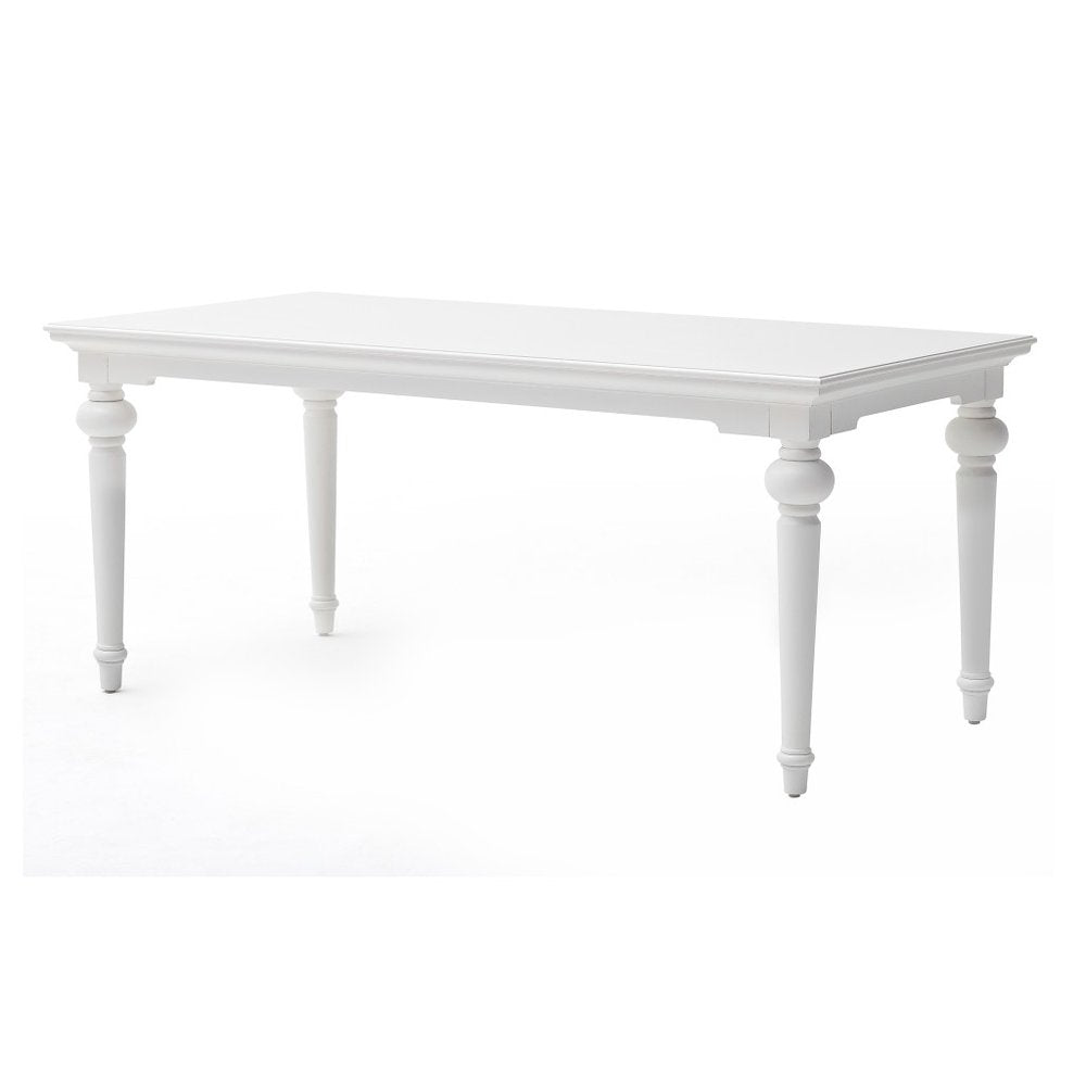 White Solid Wood Dining Table - 71-inch