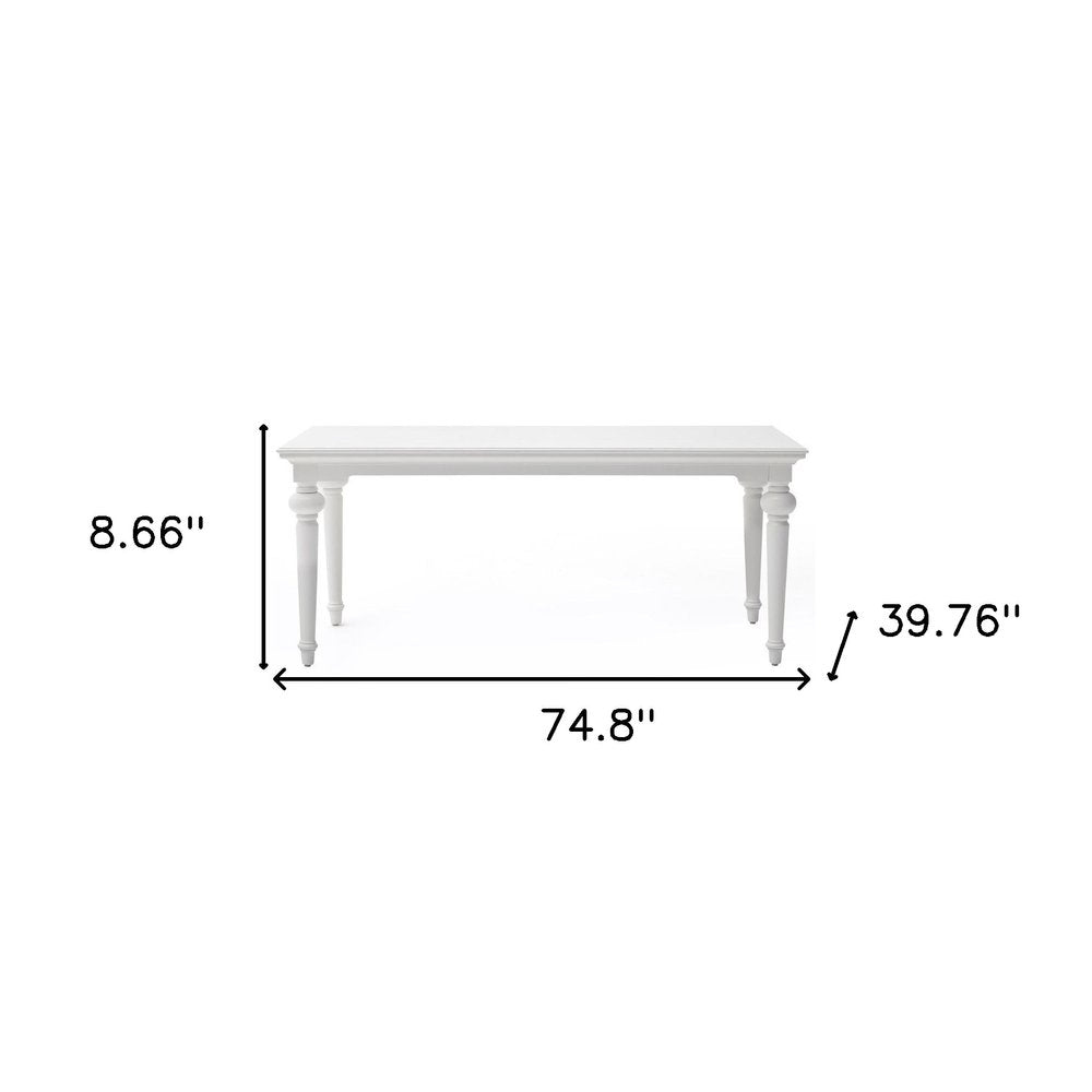 White Solid Wood Dining Table - 71-inch