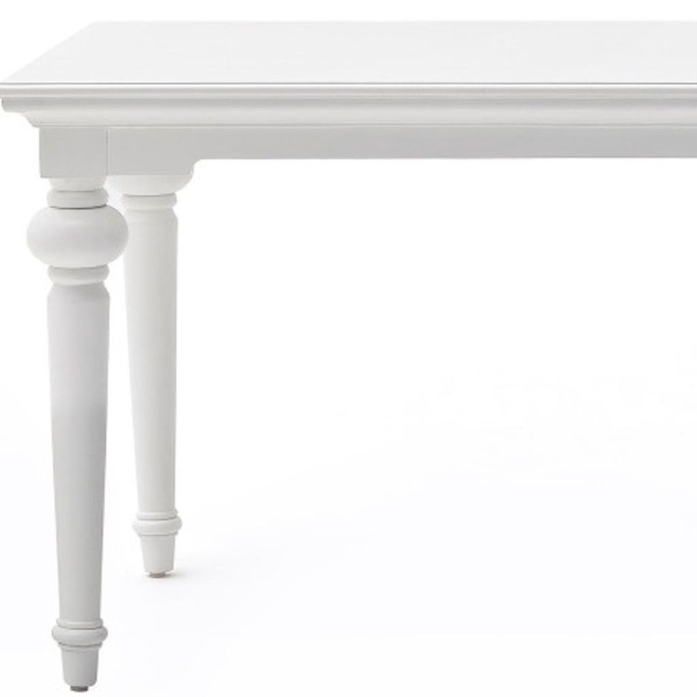 White Solid Wood Dining Table - 71-inch