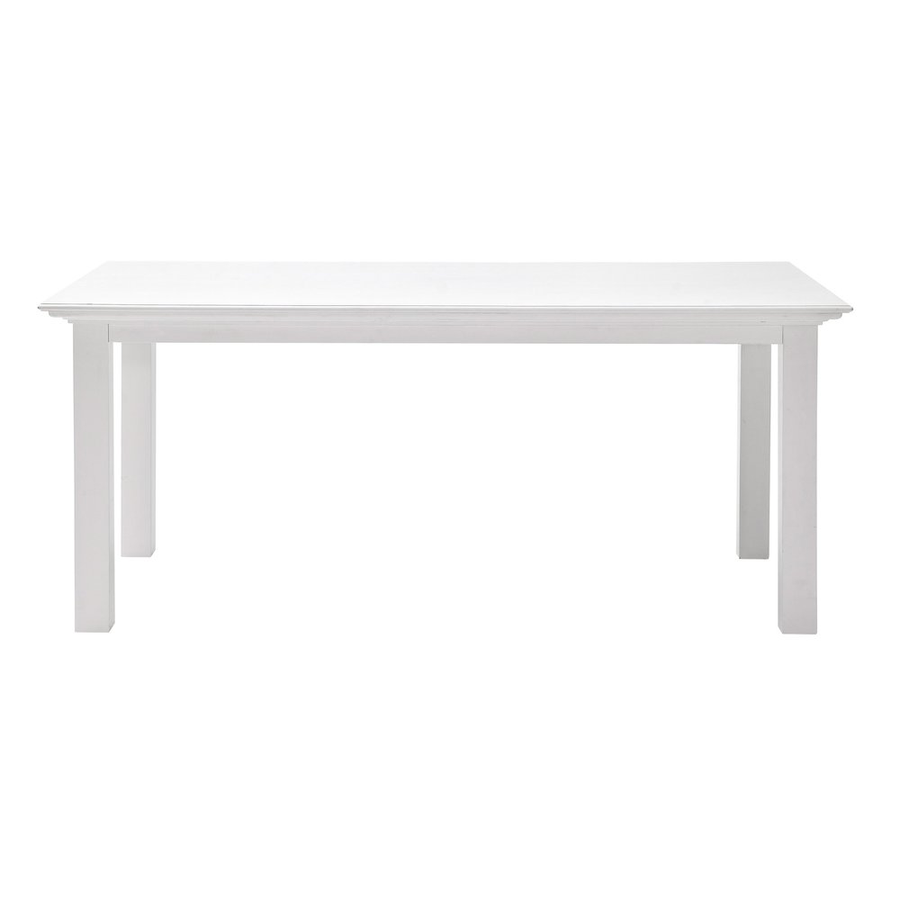 White Solid Wood Dining Table - 63-inch
