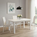White Solid Wood Dining Table - 63-inch
