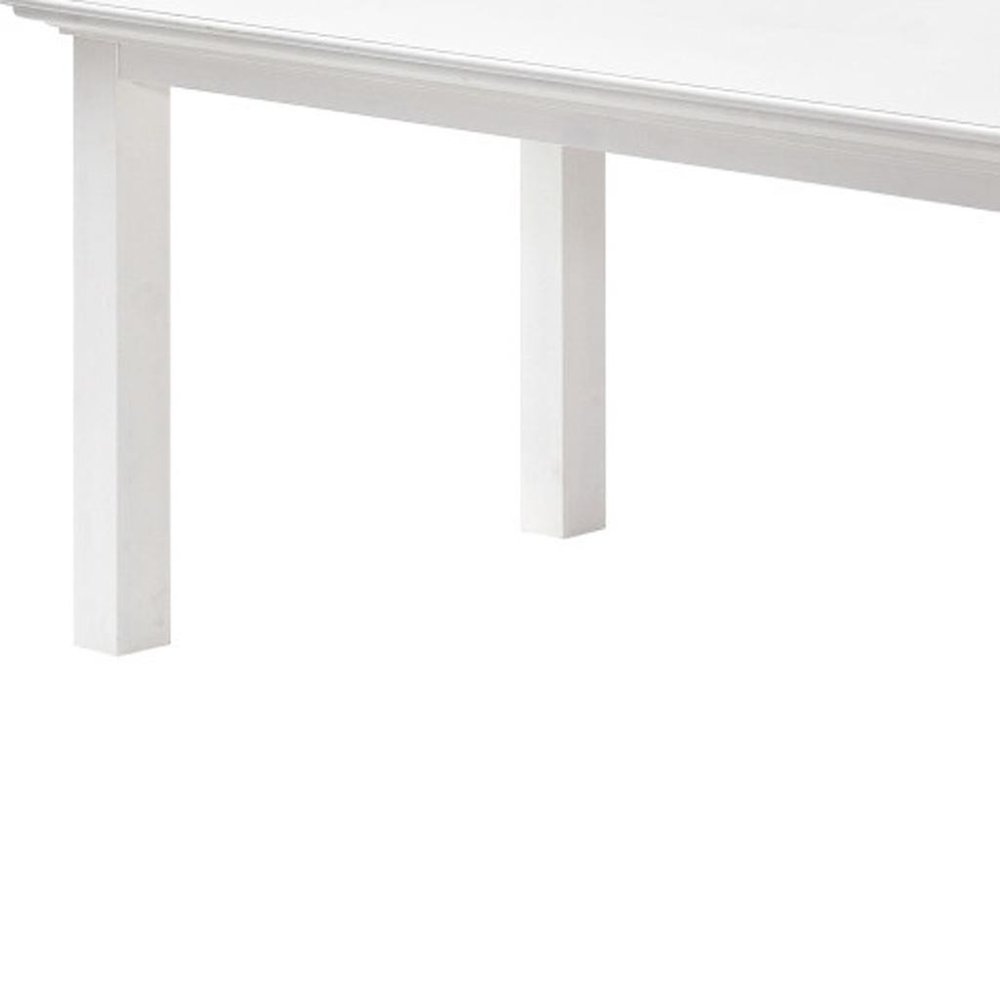White Solid Wood Dining Table - 63-inch