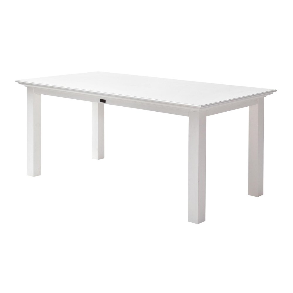 White Solid Wood Dining Table - 71-inch