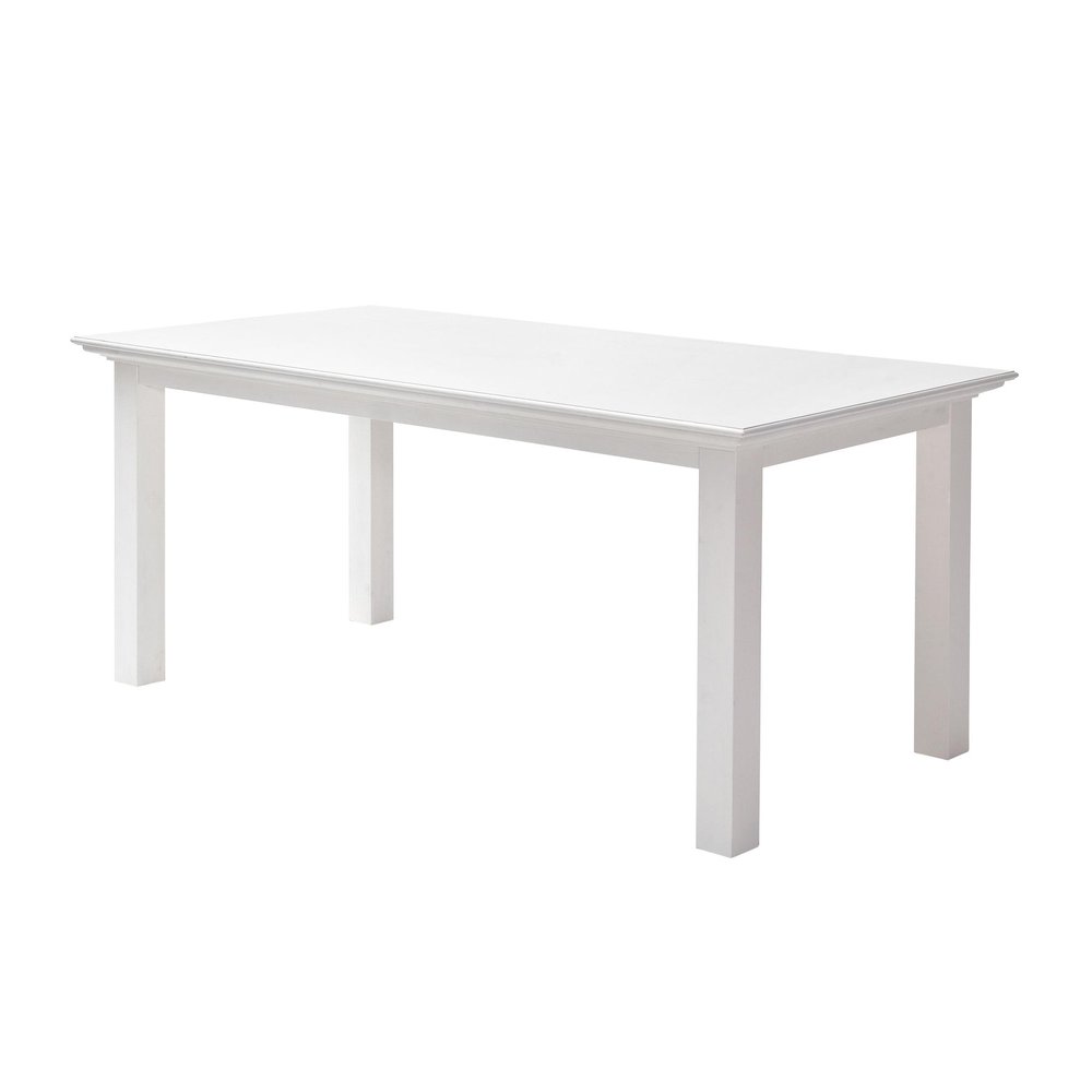 White Solid Wood Dining Table - 71-inch