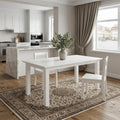White Solid Wood Dining Table - 71-inch