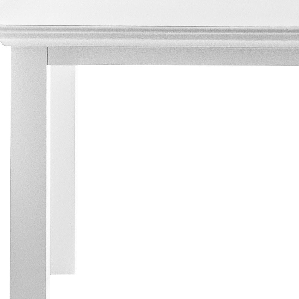 White Solid Wood Butterfly Leaf Extending Dining Table - 79-inch