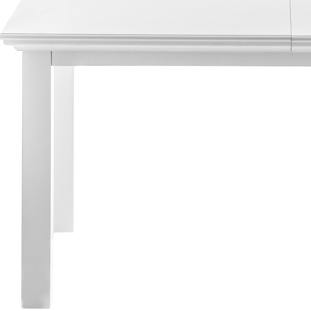White Solid Wood Butterfly Leaf Extending Dining Table - 79-inch