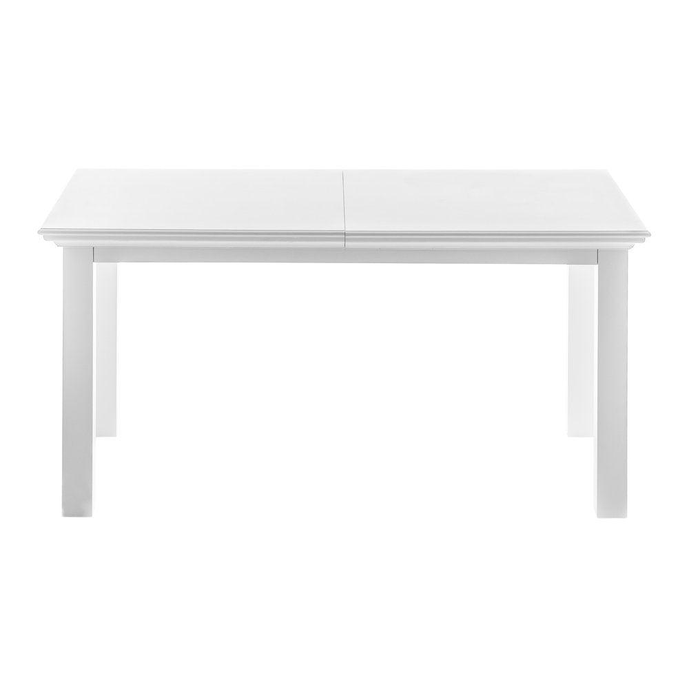 White Solid Wood Butterfly Leaf Extending Dining Table - 79-inch