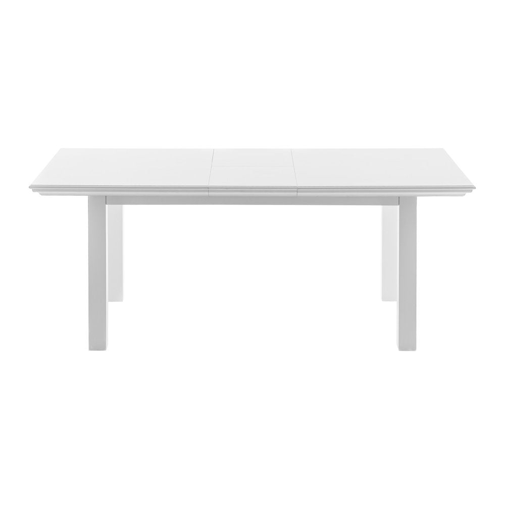 White Solid Wood Butterfly Leaf Extending Dining Table - 79-inch