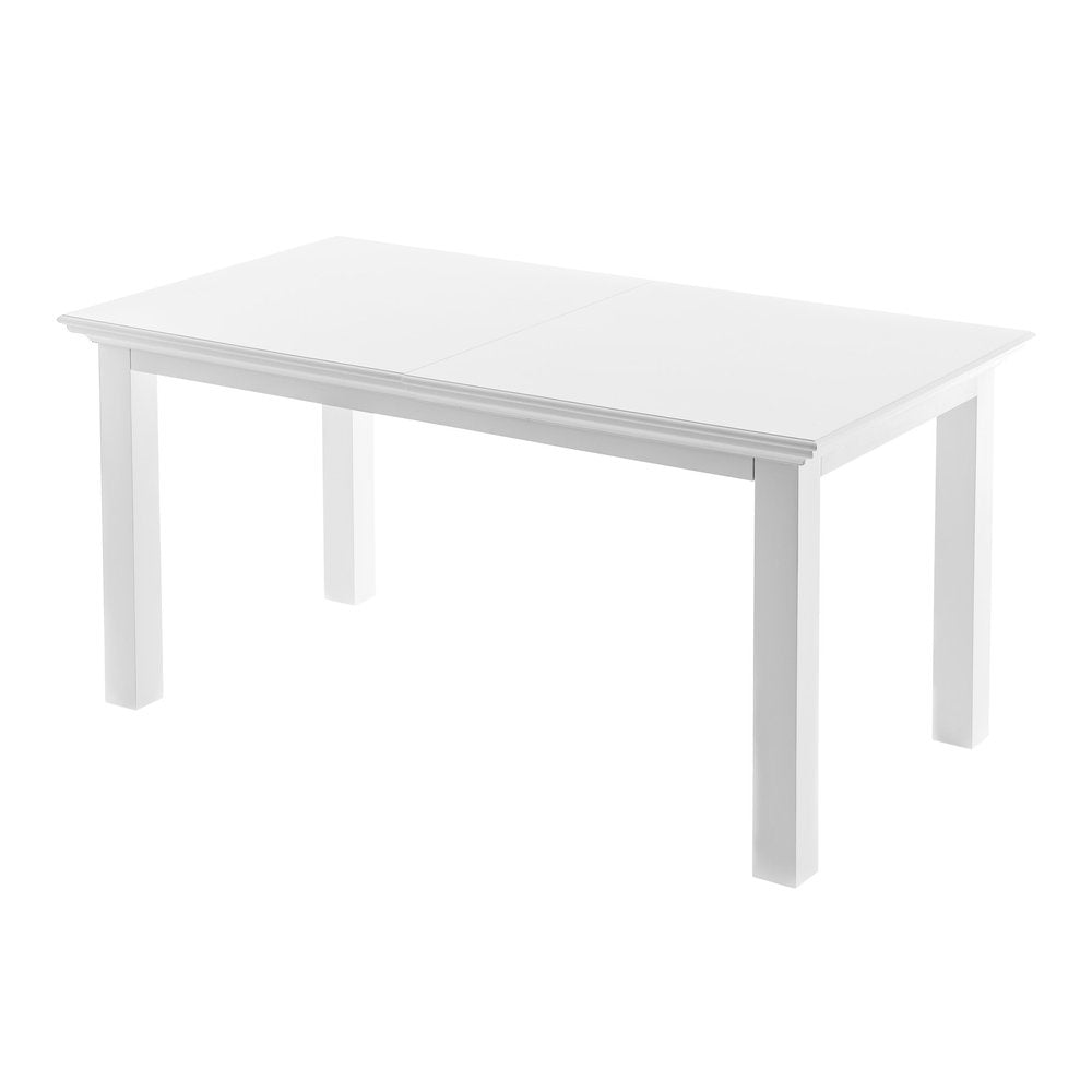 White Solid Wood Butterfly Leaf Extending Dining Table - 79-inch