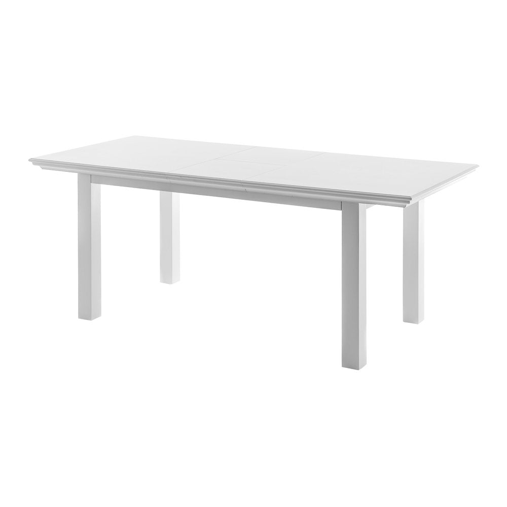 White Solid Wood Butterfly Leaf Extending Dining Table - 79-inch