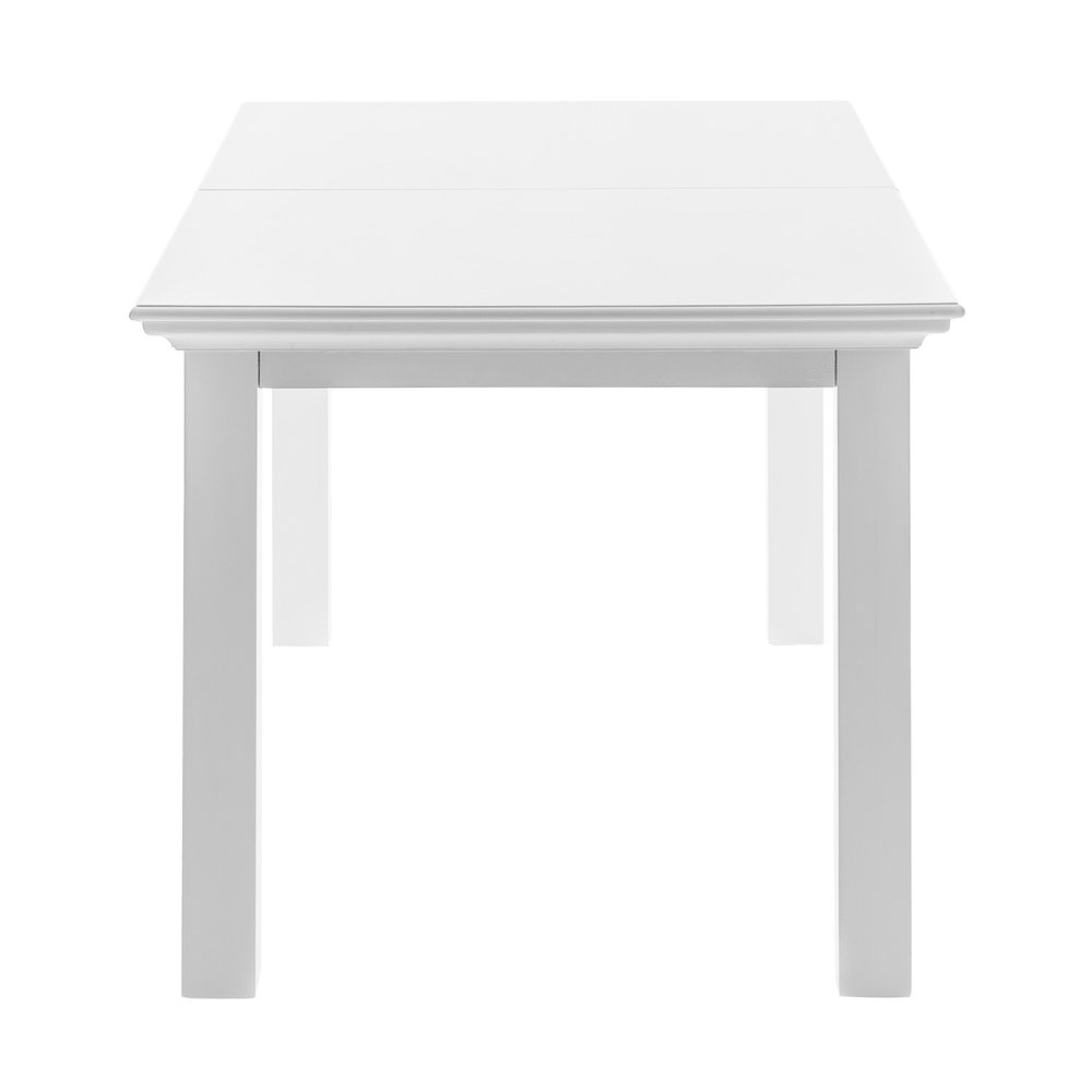 White Solid Wood Butterfly Leaf Extending Dining Table - 79-inch