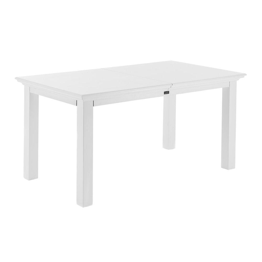 White Solid Wood Butterfly Leaf Extending Dining Table - 79-inch