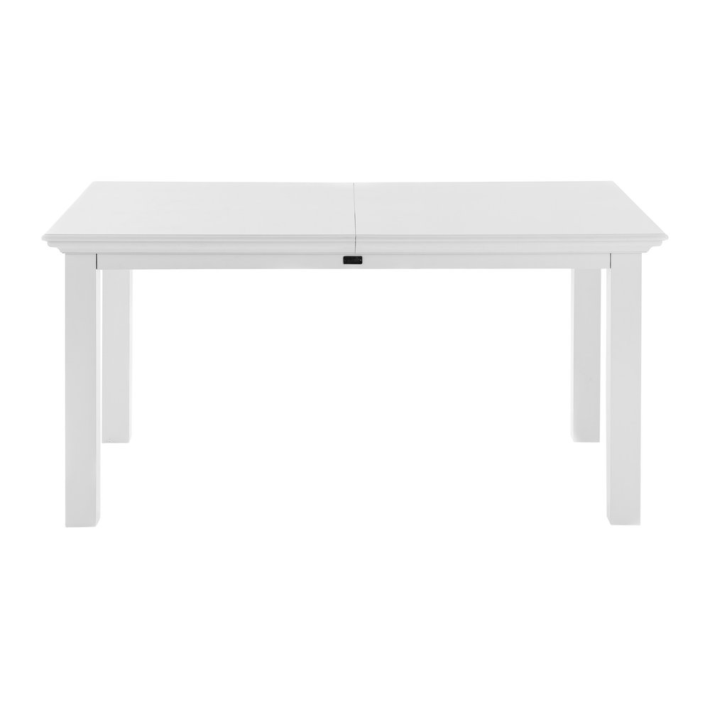 White Solid Wood Butterfly Leaf Extending Dining Table - 79-inch