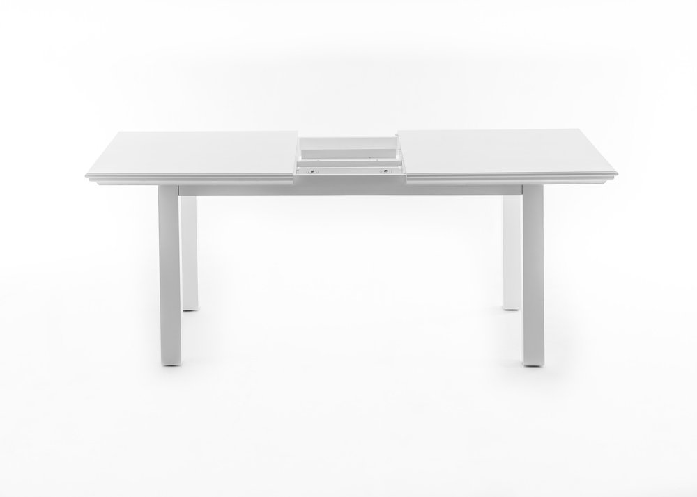 White Solid Wood Butterfly Leaf Extending Dining Table - 79-inch