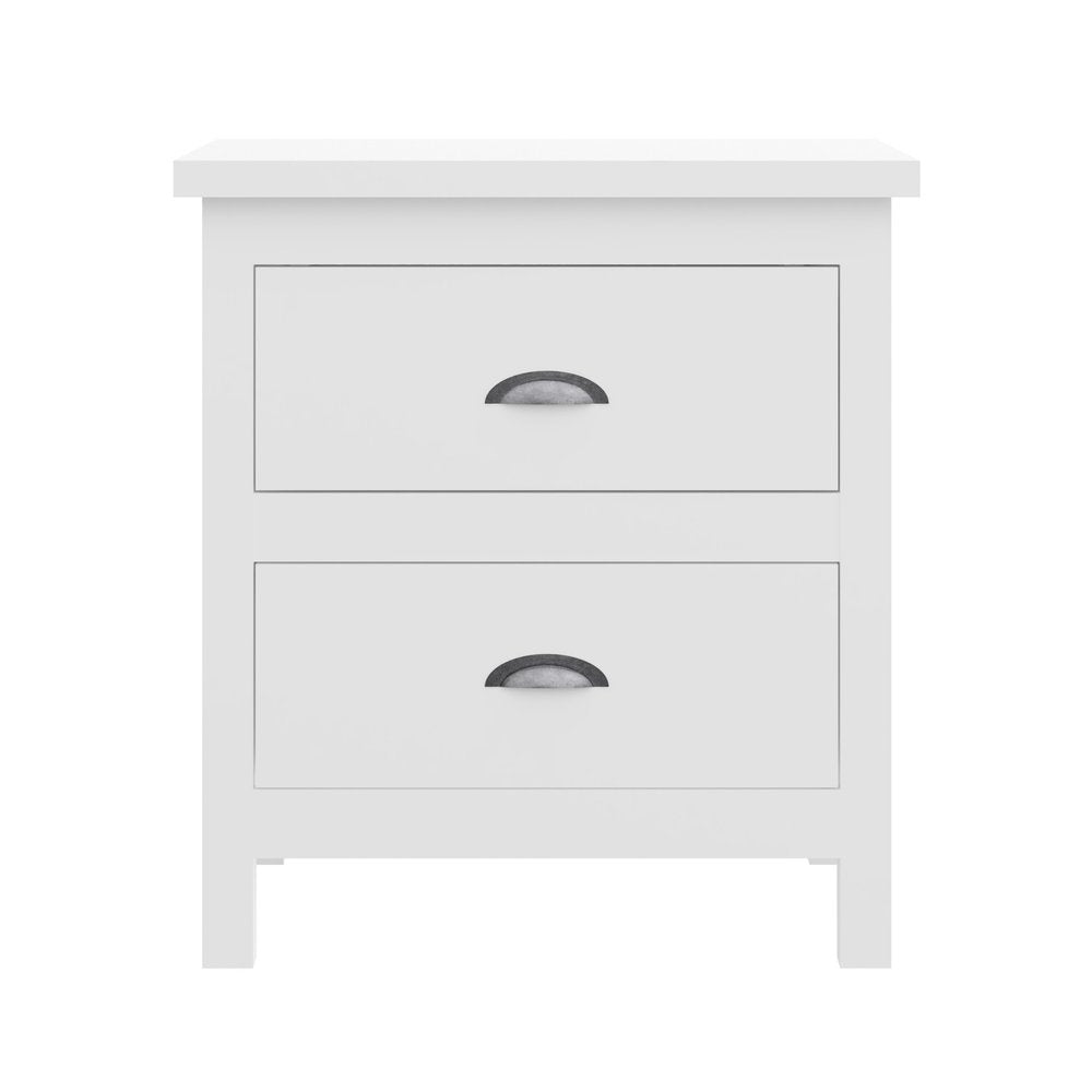 Solid Wood Two Drawer Nightstand - 22-inch