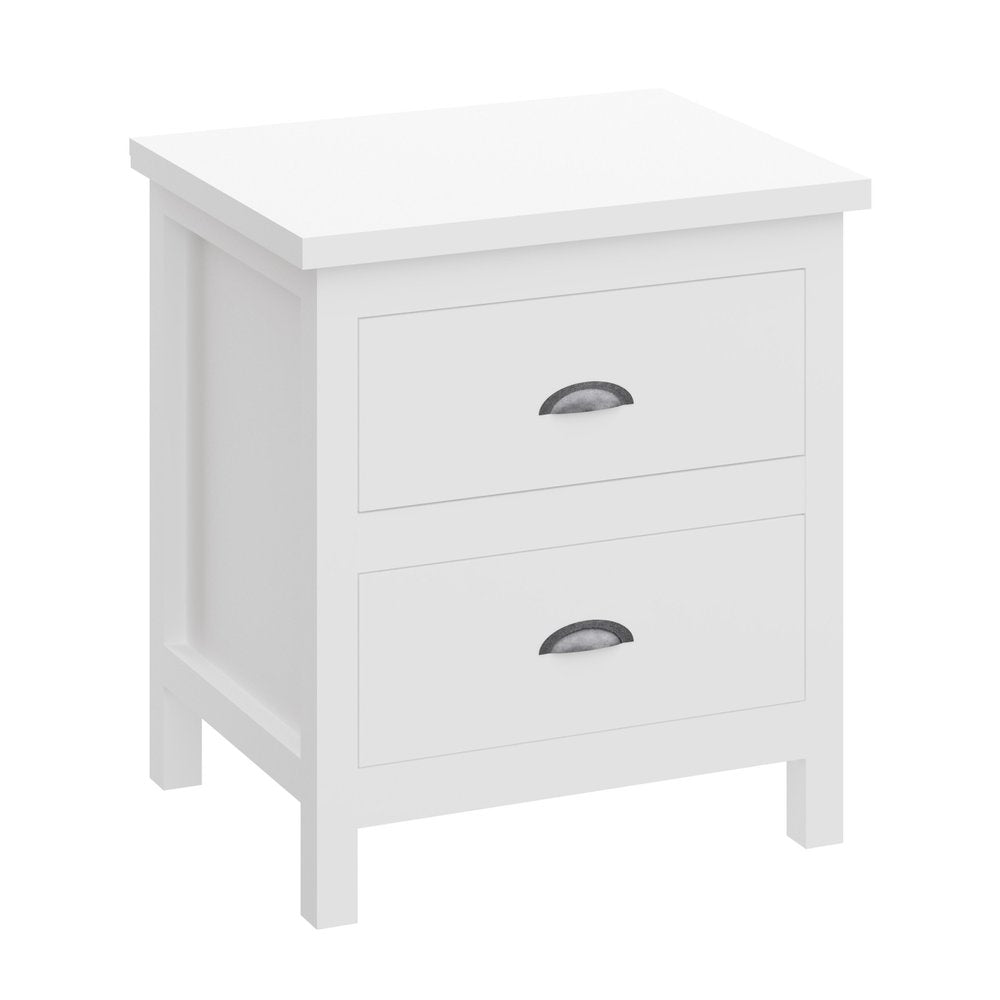 Solid Wood Two Drawer Nightstand - 22-inch