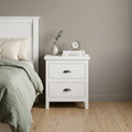 Solid Wood Two Drawer Nightstand - 22-inch