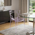 Clear Acrylic Open Back Dining Arm Chair