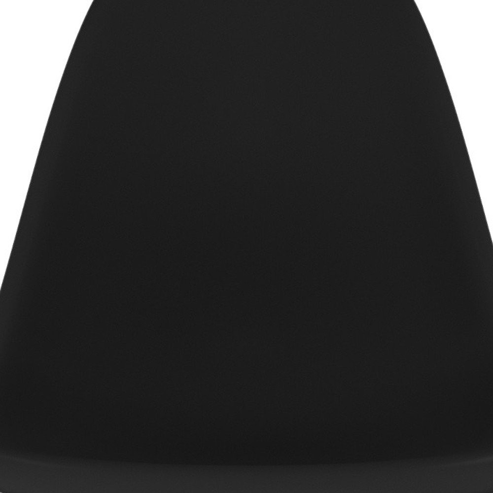 Black and Natural Heavy Duty Plastic and Wood Dining Side Chair