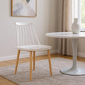 White and Natural Metal and Plastic Windsor Back Dining Side Chair