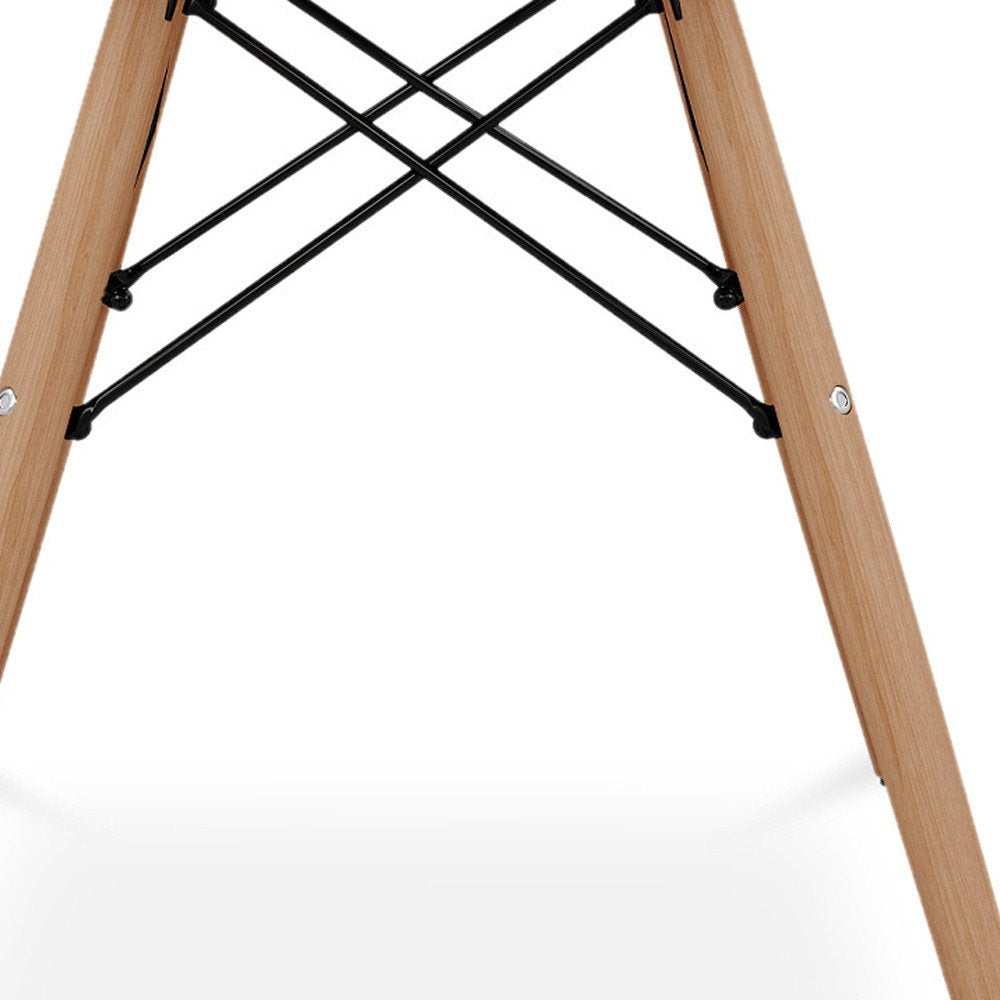 Green and Natural Heavy Duty Plastic and Solid Wood Dining Arm Chair