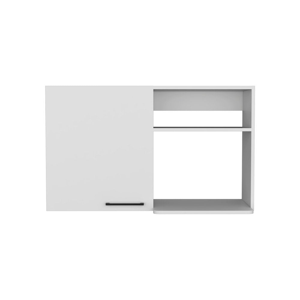 White Wood Wall Mounted Accent Cabinet with Single Door - 39-inch