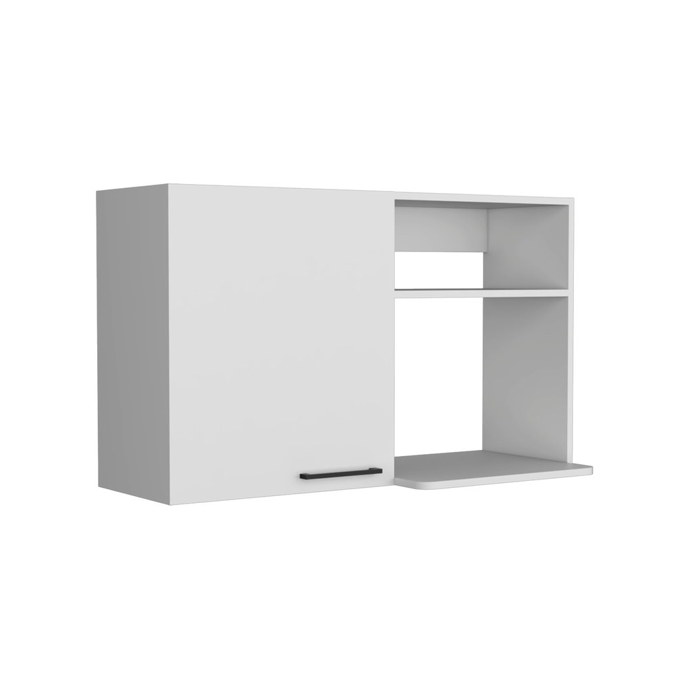 White Wood Wall Mounted Accent Cabinet with Single Door - 39-inch