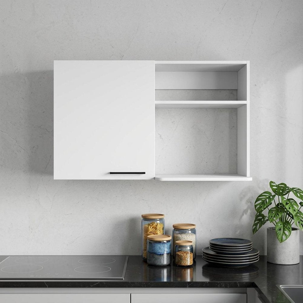 White Wood Wall Mounted Accent Cabinet with Single Door - 39-inch