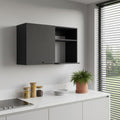 Black Wood Wall Mounted Accent Cabinet with Single Door - 39-inch