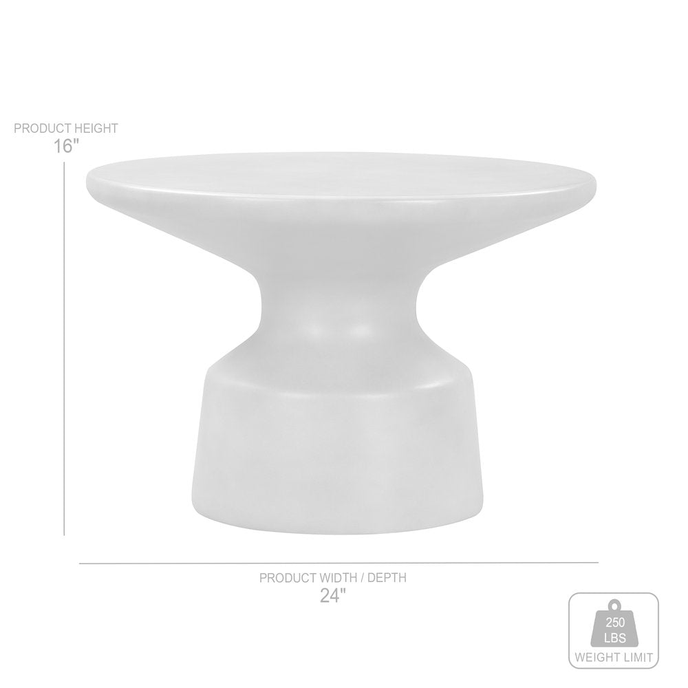 Gray Concrete Round Coffee Table - 24-inch
