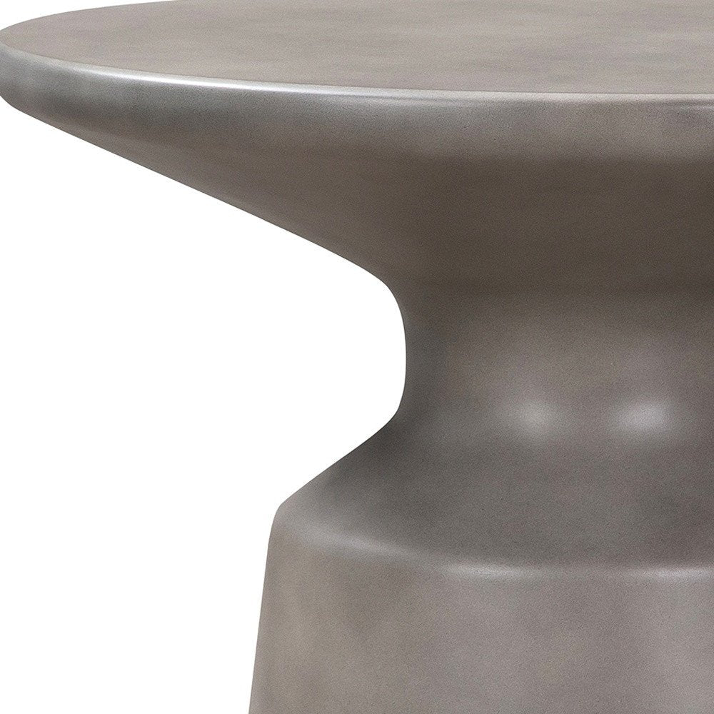 Gray Concrete Round Coffee Table - 24-inch