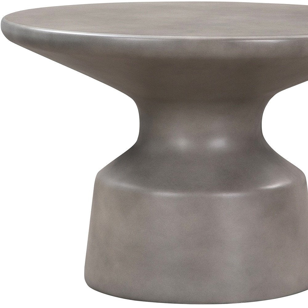 Gray Concrete Round Coffee Table - 24-inch