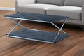 Black and Silver Stainless Steel Coffee Table with Shelf - 51-inch