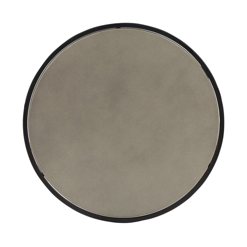 Set of Two 32 Gray and Black Concrete and Metal Round Nested Coffee Tables